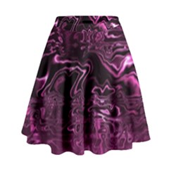 Magenta Black Swirl High Waist Skirt by SpinnyChairDesigns