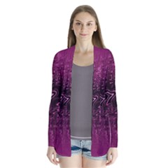 Magenta Black Swirl Drape Collar Cardigan by SpinnyChairDesigns