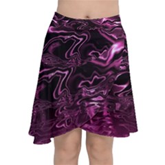 Magenta Black Swirl Chiffon Wrap Front Skirt by SpinnyChairDesigns