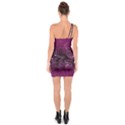 Magenta Black Swirl One Soulder Bodycon Dress View2