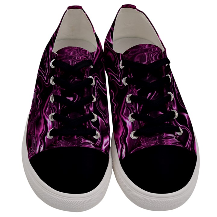 Magenta Black Swirl Men s Low Top Canvas Sneakers