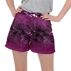 Magenta Black Swirl Ripstop Shorts by SpinnyChairDesigns