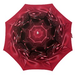 Crimson Red Black Swirl Straight Umbrellas by SpinnyChairDesigns