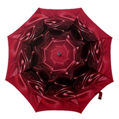 Crimson Red Black Swirl Hook Handle Umbrellas (large) by SpinnyChairDesigns