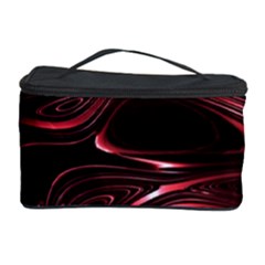 Crimson Red Black Swirl Cosmetic Storage by SpinnyChairDesigns