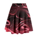 Crimson Red Black Swirl High Waist Skirt View1