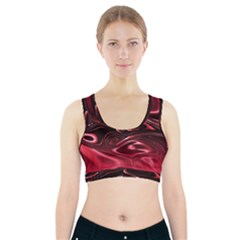 Crimson Red Black Swirl Sports Bra With Pocket by SpinnyChairDesigns