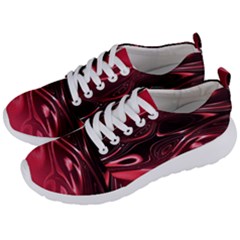 Crimson Red Black Swirl Men s Lightweight Sports Shoes by SpinnyChairDesigns