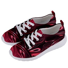 Crimson Red Black Swirl Women s Lightweight Sports Shoes by SpinnyChairDesigns