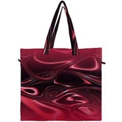 Crimson Red Black Swirl Canvas Travel Bag by SpinnyChairDesigns