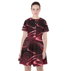 Crimson Red Black Swirl Sailor Dress by SpinnyChairDesigns