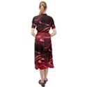 Crimson Red Black Swirl Keyhole Neckline Chiffon Dress View2