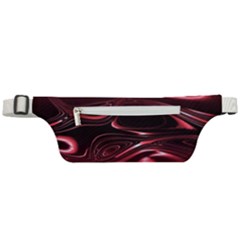 Crimson Red Black Swirl Active Waist Bag by SpinnyChairDesigns