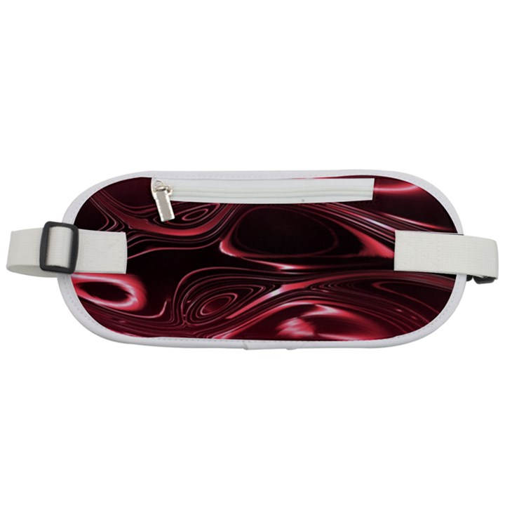 Crimson Red Black Swirl Rounded Waist Pouch