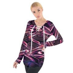 Abstract Art Swirls Tie Up Tee by SpinnyChairDesigns