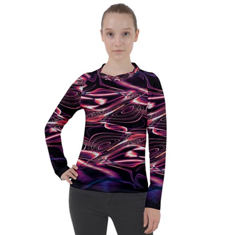 Abstract Art Swirls Women s Pique Long Sleeve Tee by SpinnyChairDesigns