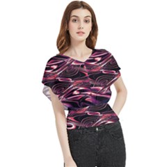 Abstract Art Swirls Butterfly Chiffon Blouse