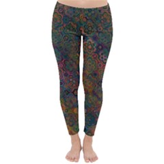 Boho Floral Pattern Classic Winter Leggings by SpinnyChairDesigns