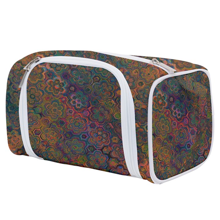 Boho Floral Pattern Toiletries Pouch