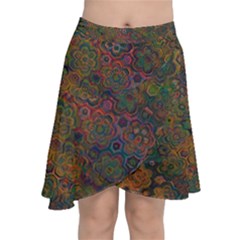 Boho Floral Pattern Chiffon Wrap Front Skirt by SpinnyChairDesigns