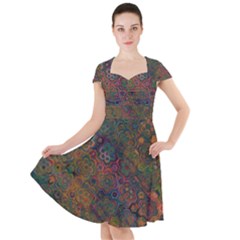 Boho Floral Pattern Cap Sleeve Midi Dress by SpinnyChairDesigns