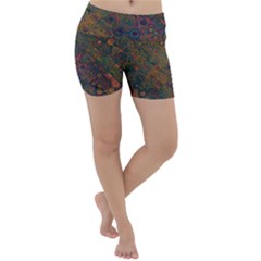 Boho Floral Pattern Lightweight Velour Yoga Shorts by SpinnyChairDesigns