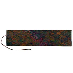 Boho Floral Pattern Roll Up Canvas Pencil Holder (l) by SpinnyChairDesigns