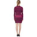 Dark Rose Pink Ombre  V-neck Bodycon Long Sleeve Dress View2