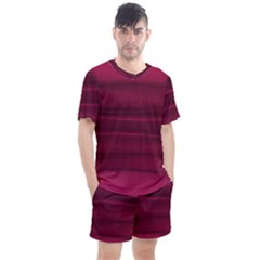 Dark Rose Pink Ombre  Men s Mesh Tee and Shorts Set