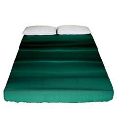 Biscay Green Ombre Fitted Sheet (queen Size) by SpinnyChairDesigns