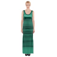 Biscay Green Ombre Thigh Split Maxi Dress by SpinnyChairDesigns