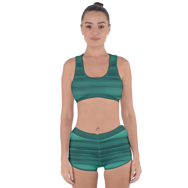 Biscay Green Ombre Racerback Boyleg Bikini Set