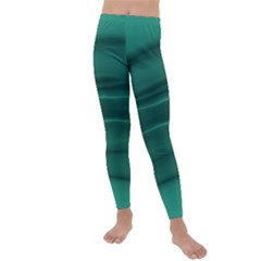 Biscay Green Ombre Kids  Lightweight Velour Leggings by SpinnyChairDesigns