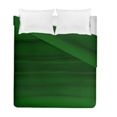 Emerald Green Ombre Duvet Cover Double Side (full/ Double Size) by SpinnyChairDesigns