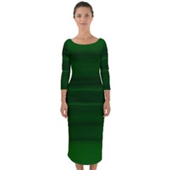 Emerald Green Ombre Quarter Sleeve Midi Bodycon Dress by SpinnyChairDesigns