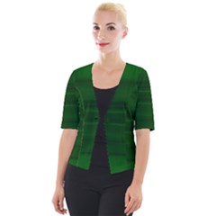 Emerald Green Ombre Cropped Button Cardigan by SpinnyChairDesigns