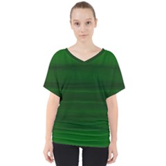 Emerald Green Ombre V-neck Dolman Drape Top by SpinnyChairDesigns