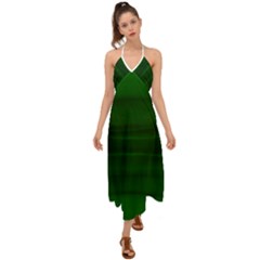 Emerald Green Ombre Halter Tie Back Dress  by SpinnyChairDesigns