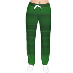 Emerald Green Ombre Women Velvet Drawstring Pants by SpinnyChairDesigns