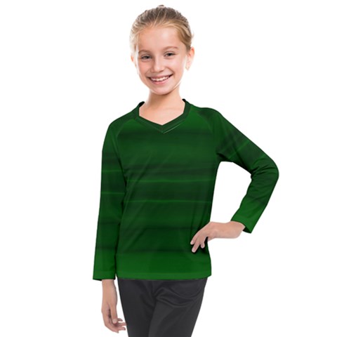 Emerald Green Ombre Kids  Long Mesh Tee by SpinnyChairDesigns