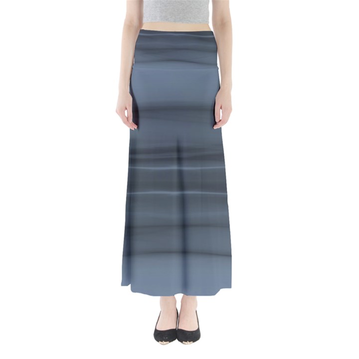 Faded Denim Blue Grey Ombre Full Length Maxi Skirt