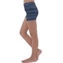 Faded Denim Blue Grey Ombre Kids  Lightweight Velour Yoga Shorts View2