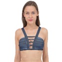 Faded Denim Blue Grey Ombre Cage Up Bikini Top View1