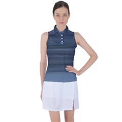 Faded Denim Blue Grey Ombre Women s Sleeveless Polo Tee by SpinnyChairDesigns