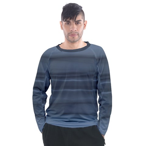 Faded Denim Blue Grey Ombre Men s Long Sleeve Raglan Tee by SpinnyChairDesigns