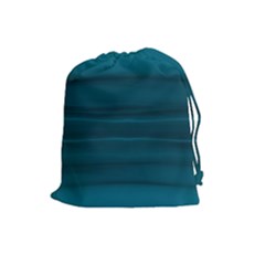 Teal Blue Ombre Drawstring Pouch (large) by SpinnyChairDesigns