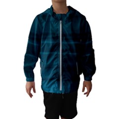 Teal Blue Ombre Kids  Hooded Windbreaker by SpinnyChairDesigns