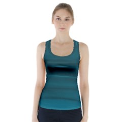 Teal Blue Ombre Racer Back Sports Top by SpinnyChairDesigns