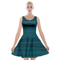 Teal Blue Ombre Velvet Skater Dress by SpinnyChairDesigns