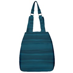 Teal Blue Ombre Center Zip Backpack by SpinnyChairDesigns